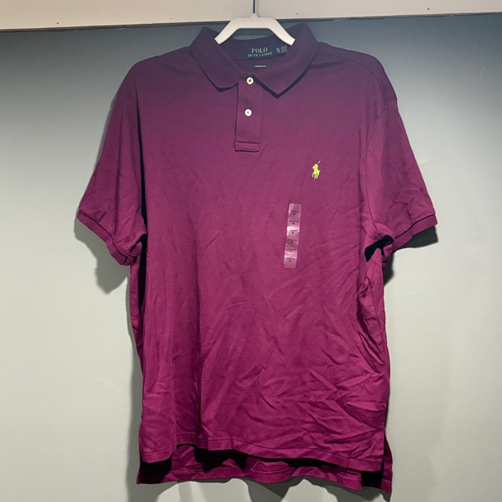 Polo by Ralph Lauren Men's Maroon Polo Shirt
